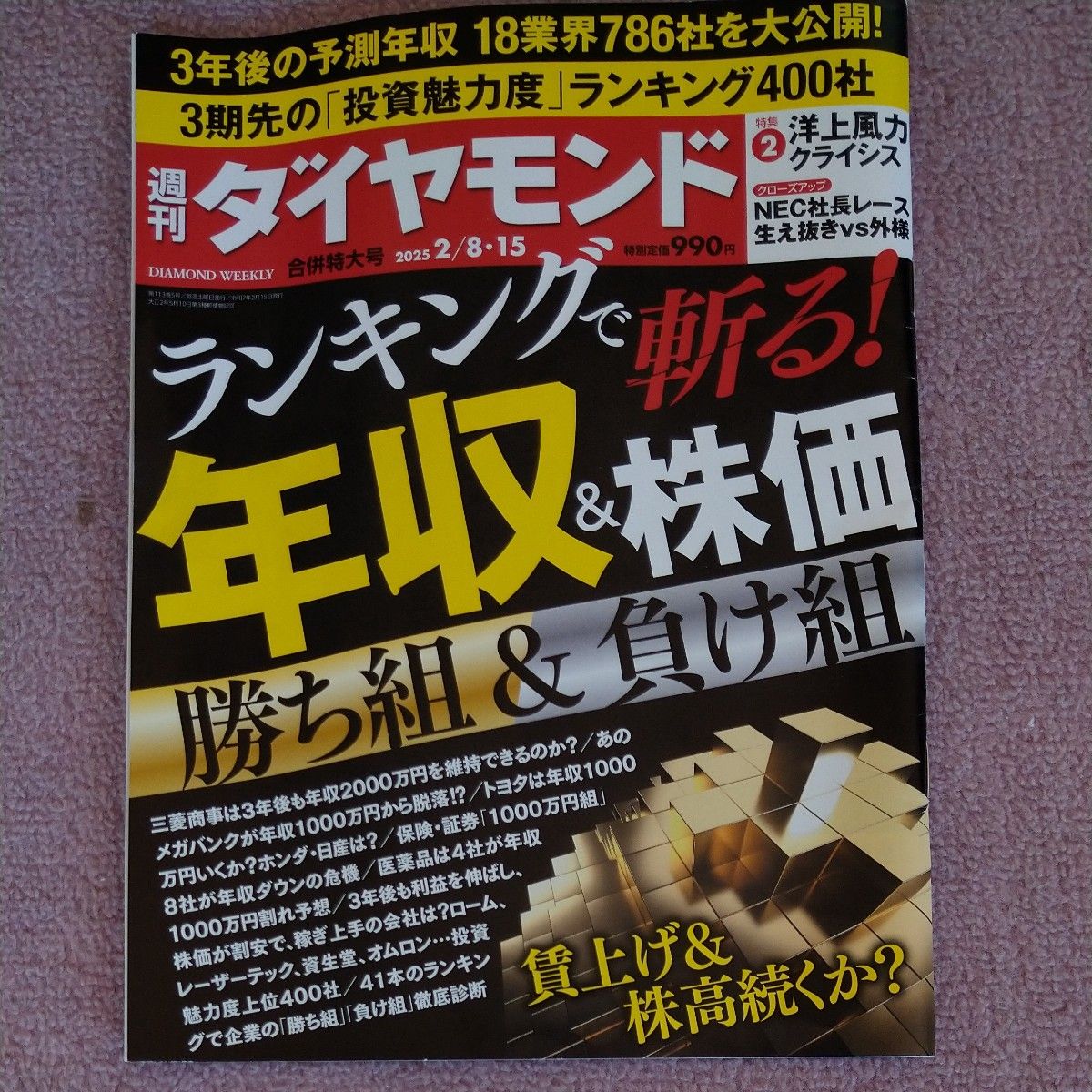 周刊钻石 2025年2月8日·15日合并特大号 年薪&股价