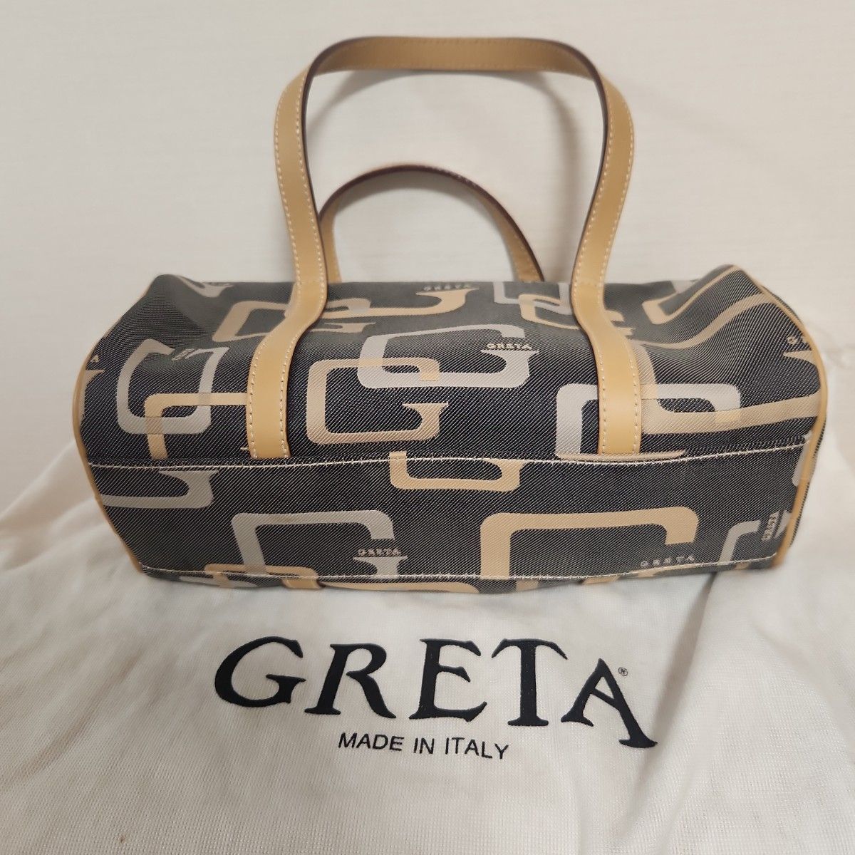 复古GRETA 格蕾塔 手提包 意大利制造 全身Logo图案
