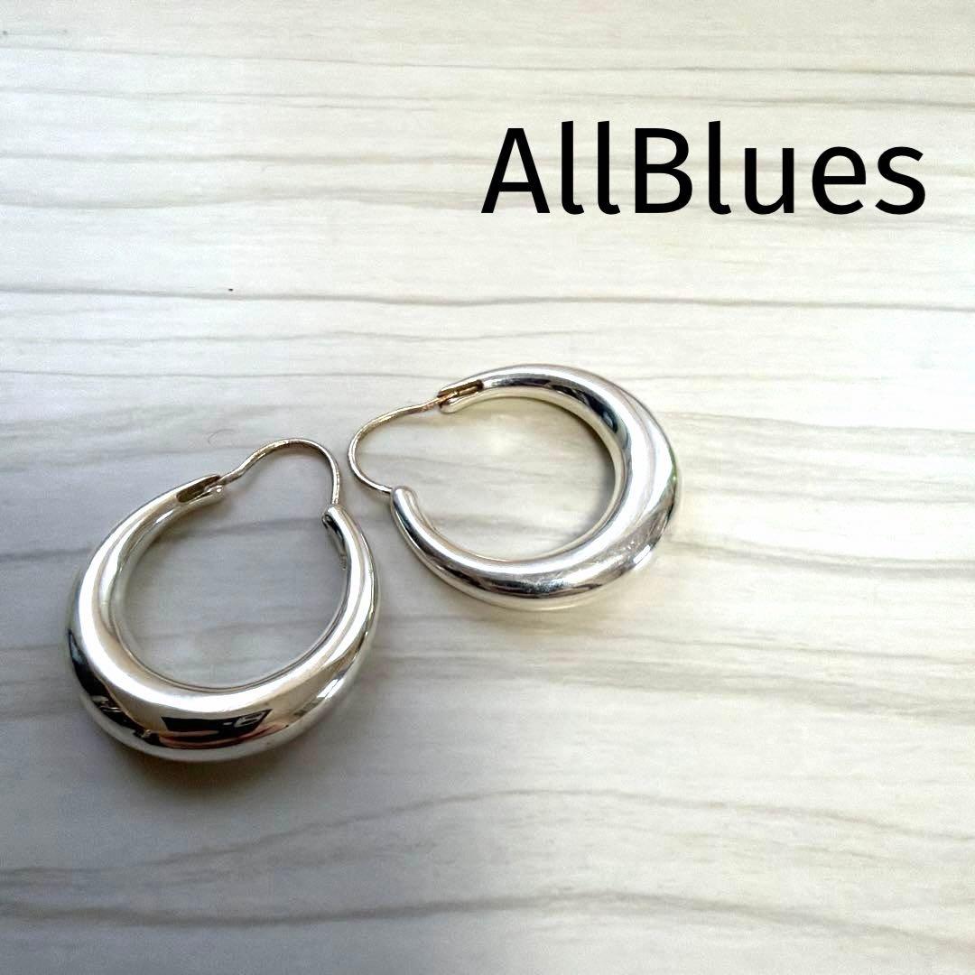 AllBlues全蓝带耳环银色925双耳极稀有!