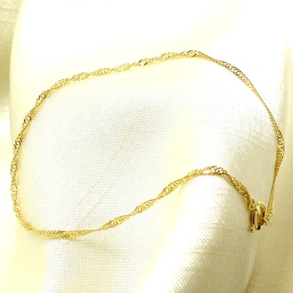 18金螺旋手镯k18造币局检定18k黄金宽1.6mm 18cm 1.2g引擎盖礼品礼品女士爆买