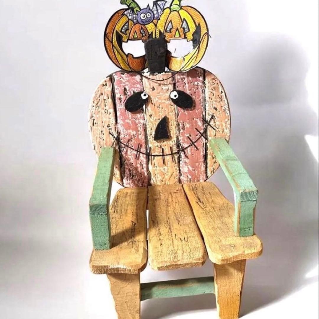 Halloween Wooden Kids Chair Pumpkin Ghost Mini Chair Decoration for Stuffed Animals