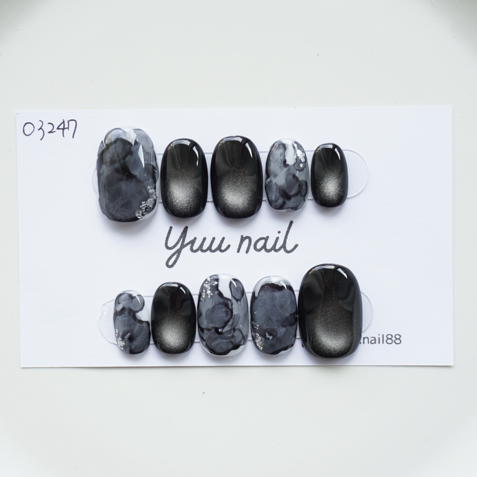 Nail Tips Black Ink Nail Murky Nuance Nail Nail Tip Order Custom Nail Adult Nail Support Activity Coming of Age Ceremony Graduation Ceremony Entrance Ceremony y2k