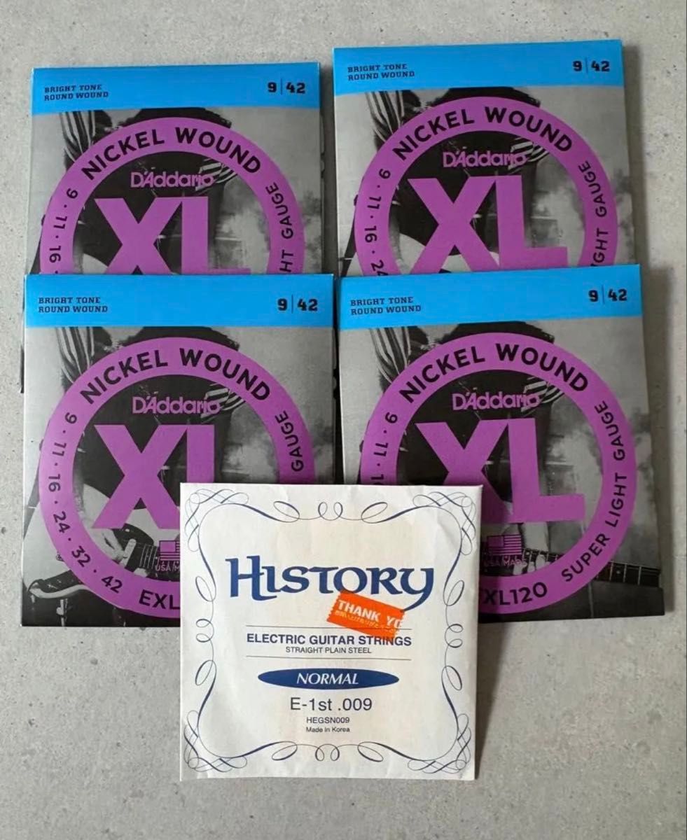 D'Addario EXL120 Electric Guitar Strings, 4-Pack; History .011 String, 1 Piece