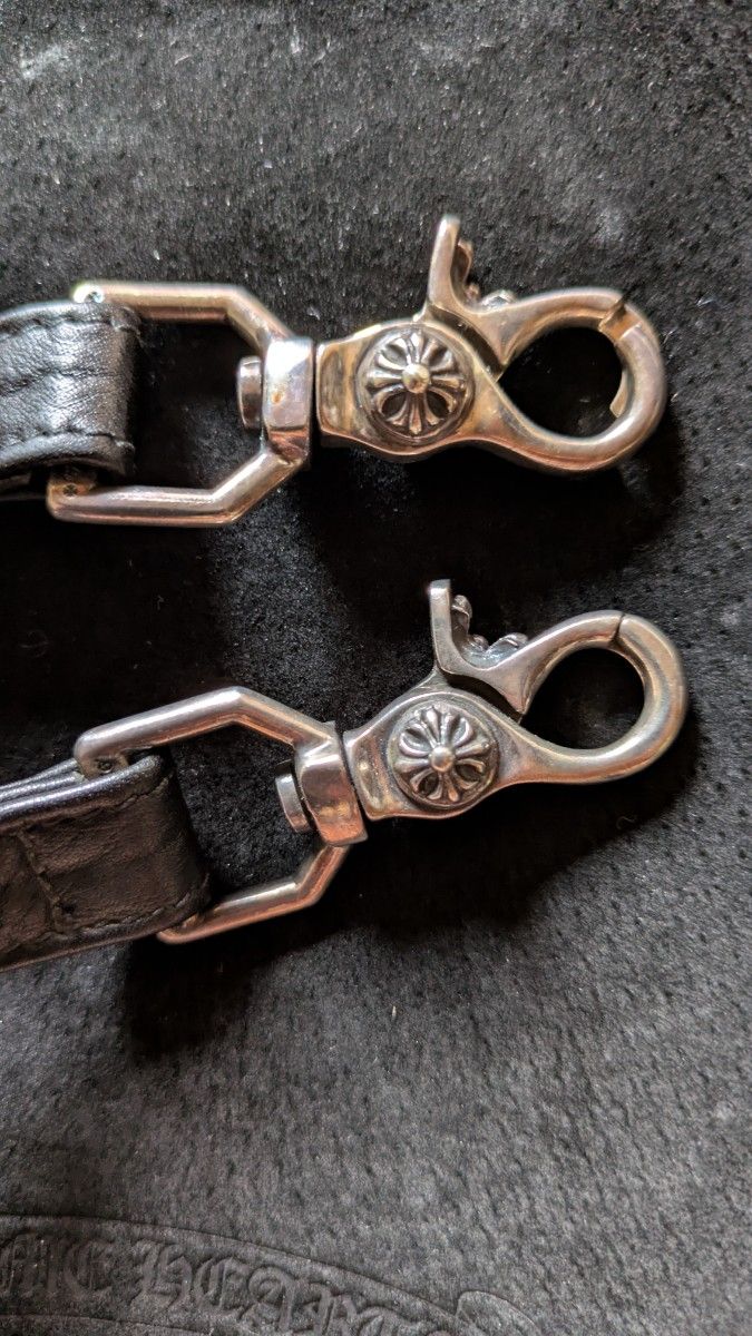 Chrome Hearts 正品肩带双扣银色皮革