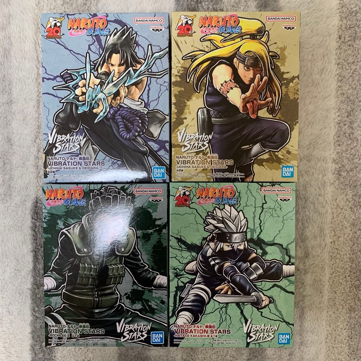 【全新・未开封】NARUTO 火影忍者 VIBRATION STARS 手办 4种套装 佐助 迪达拉 洛克·李 卡卡西