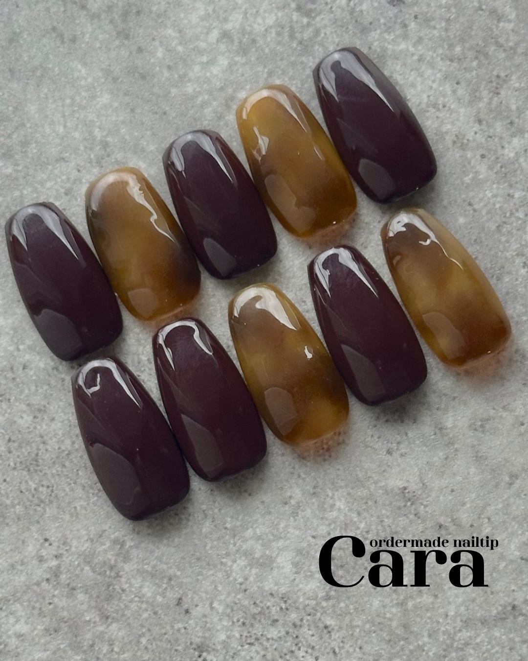 “One Free Nail Tip for Measurement” Burgundy Autumn — Fall/Winter Nail Tips: Sweet Potato, Burgundy, Tortoiseshell, Sophisticated and Chic, Solid Color, Glossy, Richly Hued, Subtle Nuance