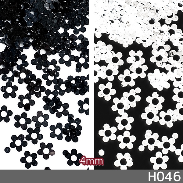 美甲极薄花圆点全息图2彩色套装黑白 (h116)