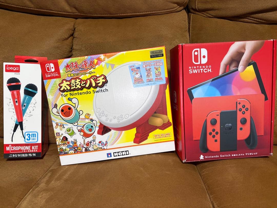 任天堂Switch马里奥红色 太鼓达人鼓棒 Switch专用麦克风