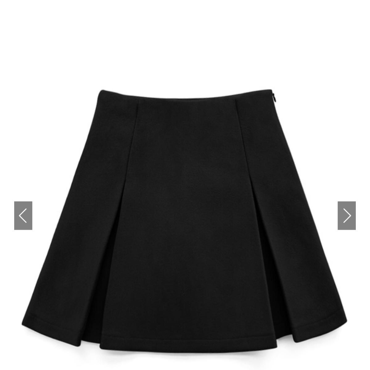 GRL Grail 箱褶迷你裙 黑色 mei41