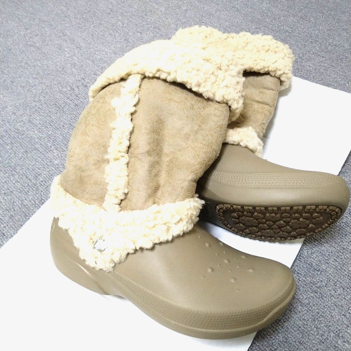 crocs クロックス ボア付き ムートンブーツ ベージュ レディース