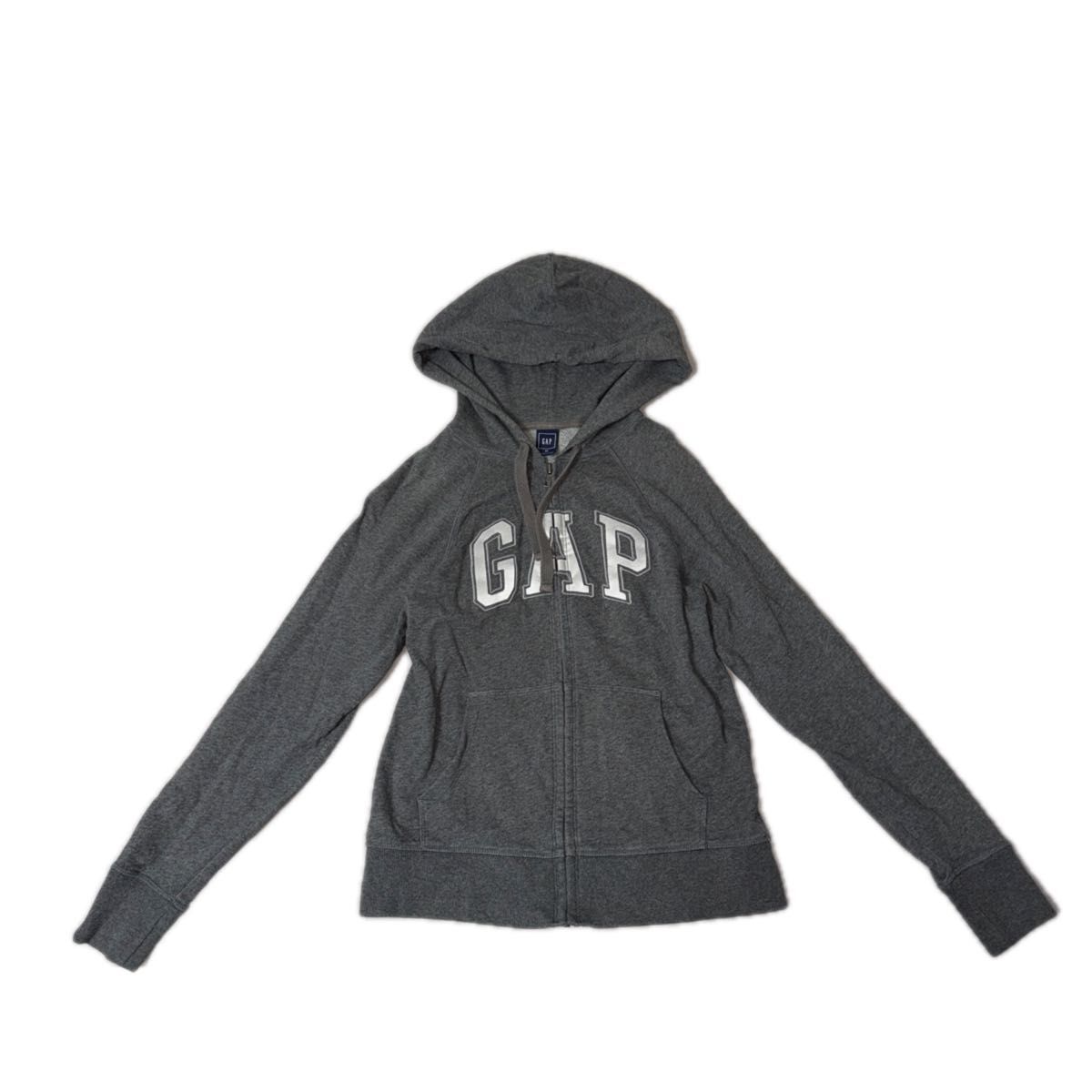 GAP GAP 拉链连帽卫衣 灰色 带Logo刺绣 男女款