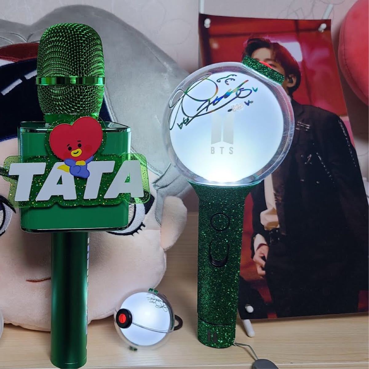 BTS 阿米邦 亮片闪光贴纸 荧光棒 glitter 贴纸 防弹少年团 V 泰亨颜色 金泰亨 麦克风颜色