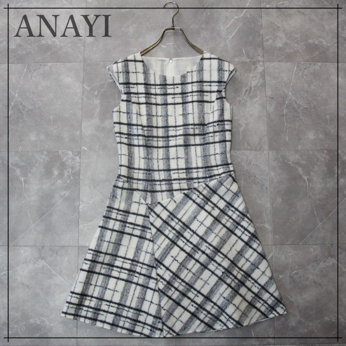 ANAYI Anais 格纹无袖连衣裙 亮丝线 36 S 羊毛