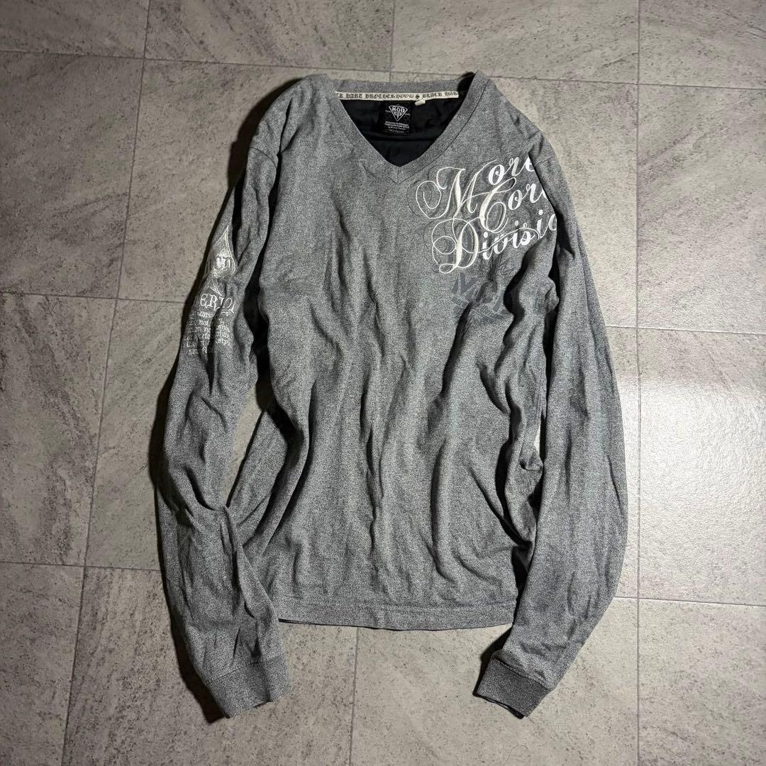 Archive v neck Y2K l/s tee刺绣平成哥哥系