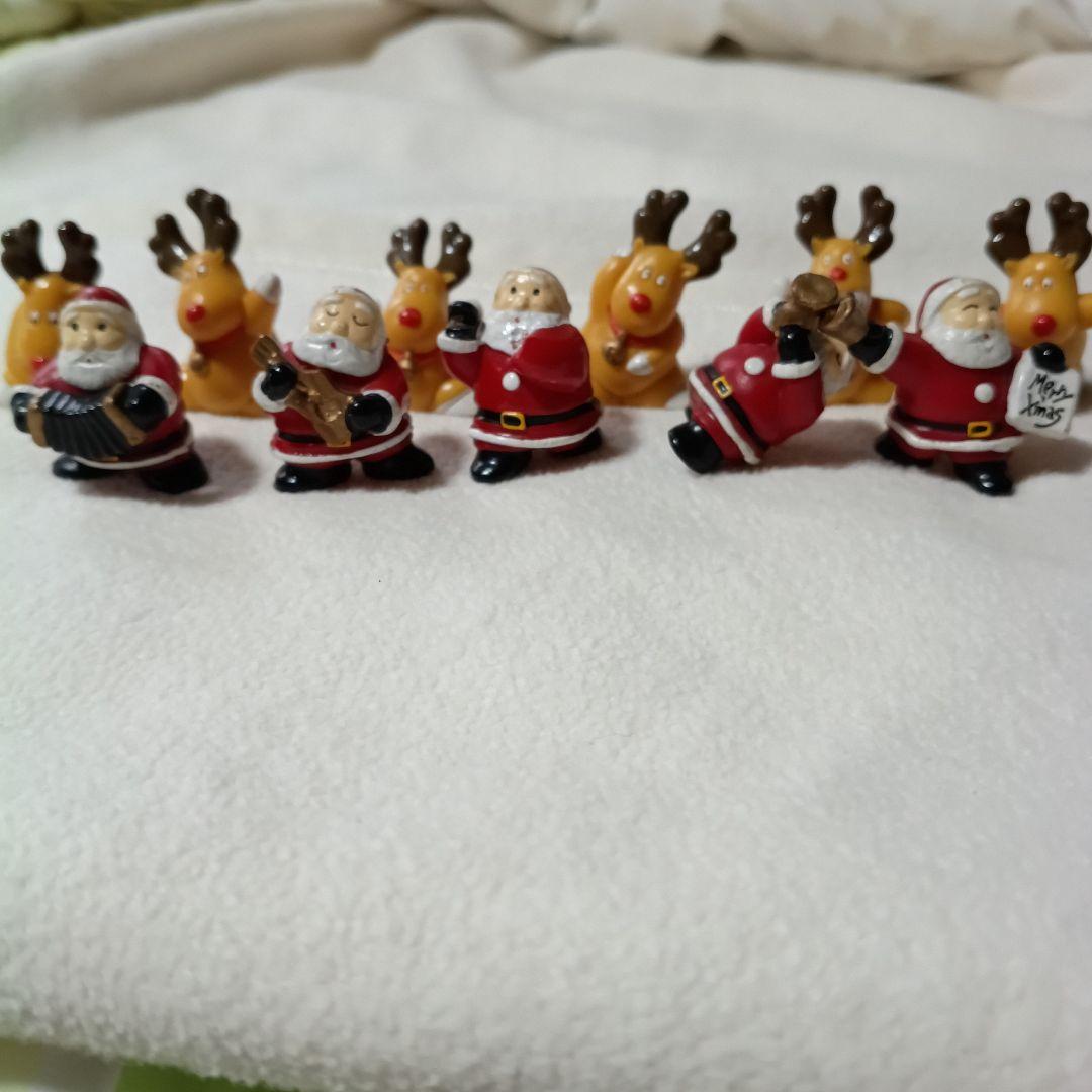Christmas Miniature Figure Set Santa Reindeer