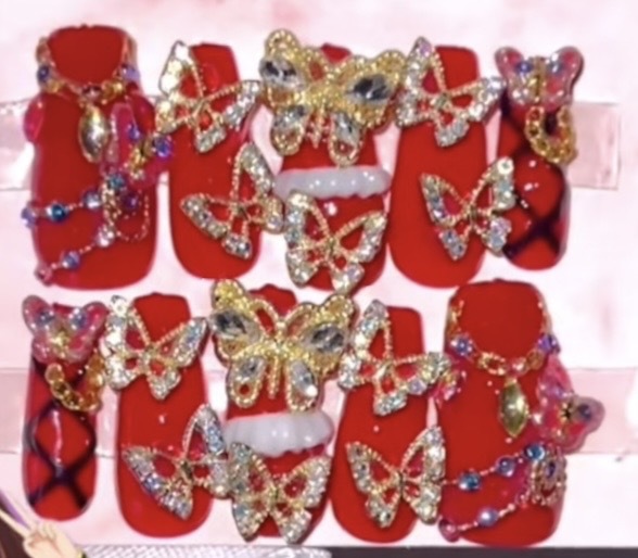 【一点物】ikatsu紫吹兰诺克顿搭配哥特式美甲芯片服装美甲推荐活平成女孩洛丽塔痛美甲goslo rika卡