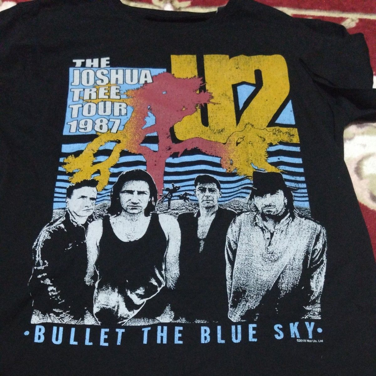 U2 THE JOSHUA TREE TOUR 1987 BULLET THE BLUE SKY T-shirt with copyright, excellent condition