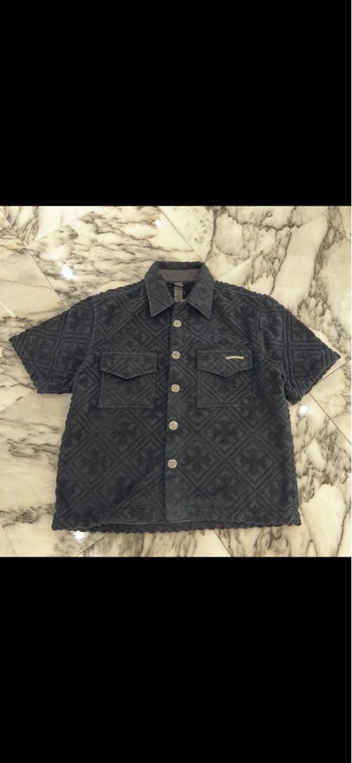 CHROME HEARTS 格纹 绒面 短袖衬衫