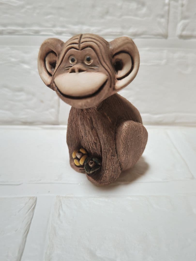 Uruguay-made Handcrafted Ceramic Monkey Figurine Mini Figure