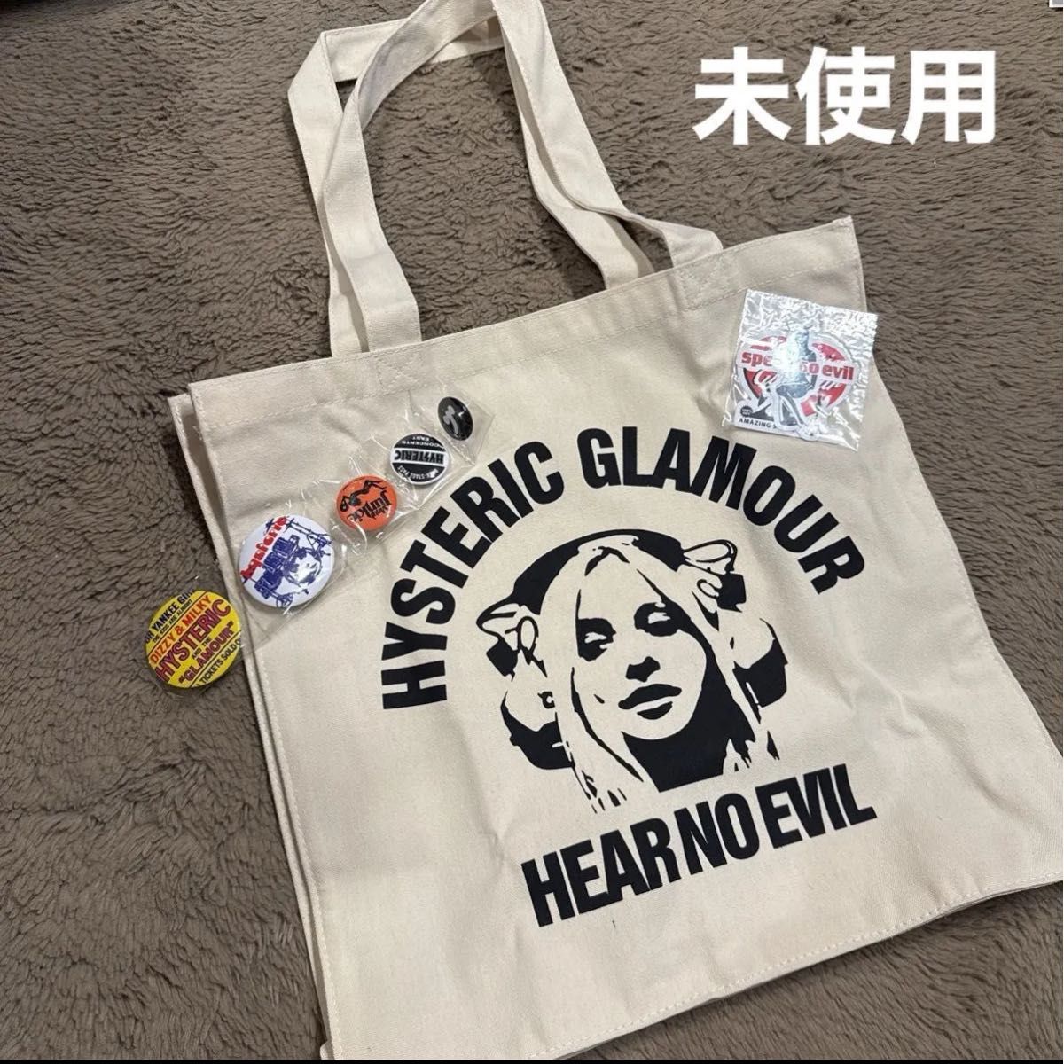 HYSTERIC GLAMOUR Hysteric Glamour 40th Anniversary Tote Bag, Can Badge, Sticker