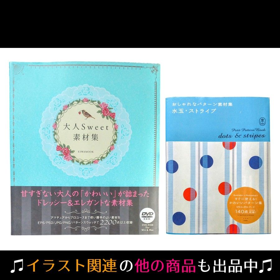 【图片素材本】未拆封DVD附赠:成人甜美素材集/CD附赠:时尚图案素材集 波点・条纹