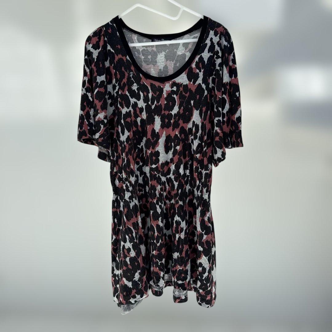 HYSTERIC GLAMOUR 豹纹骷髅图案短袖长款上衣