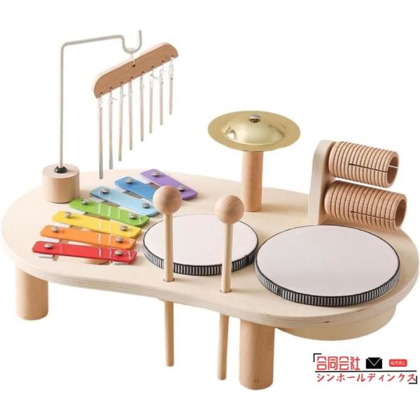 儿童鼓组 音乐乐器玩具 幼儿用婴儿乐器玩具 木制木琴 打击乐器 音乐玩具 学前教育用音乐玩具 幼儿用 婴儿 音乐玩具 幼儿鼓组