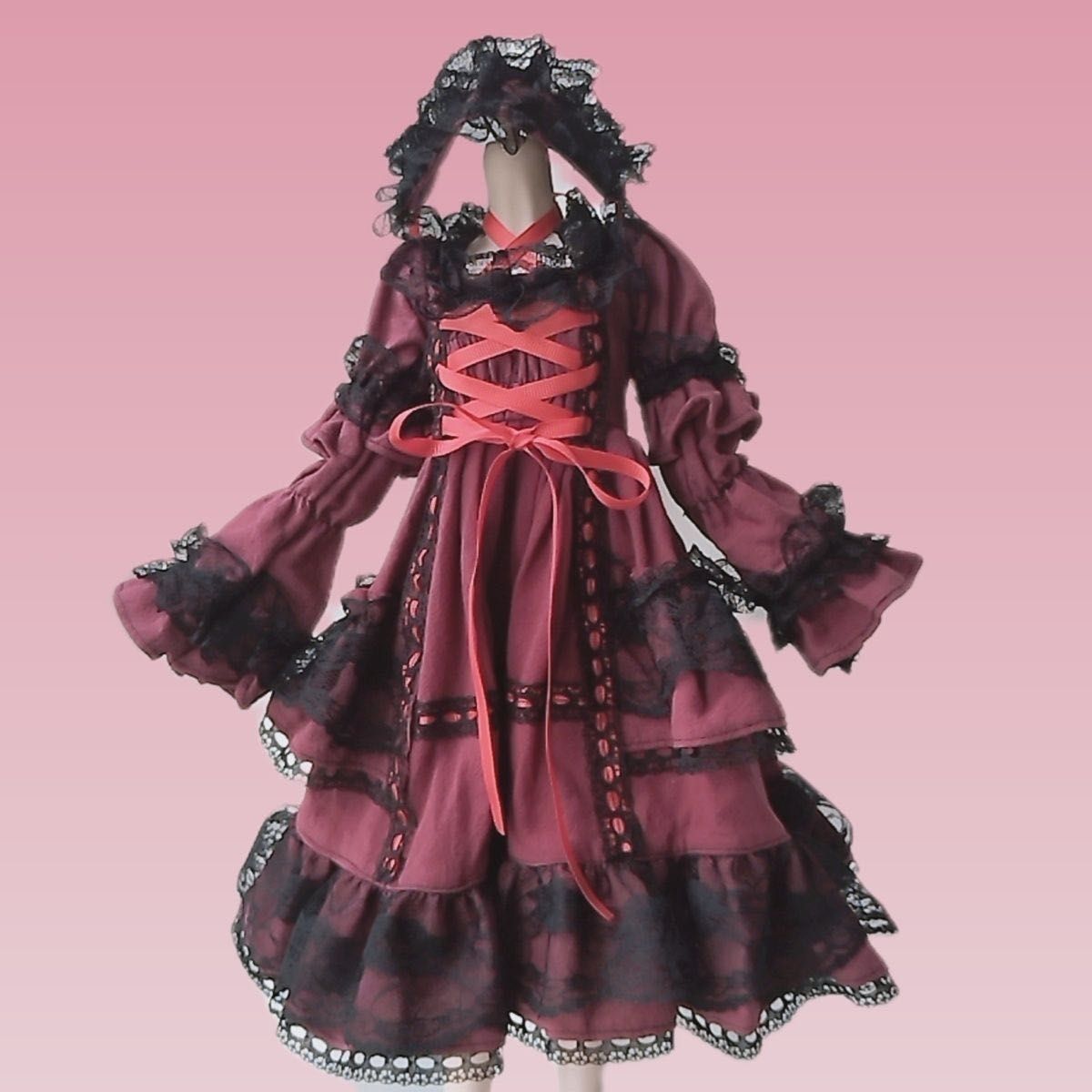 MSD MDD 着せ替え BJD レッド ロリータワンピース ディーラー製 赤 ドール服