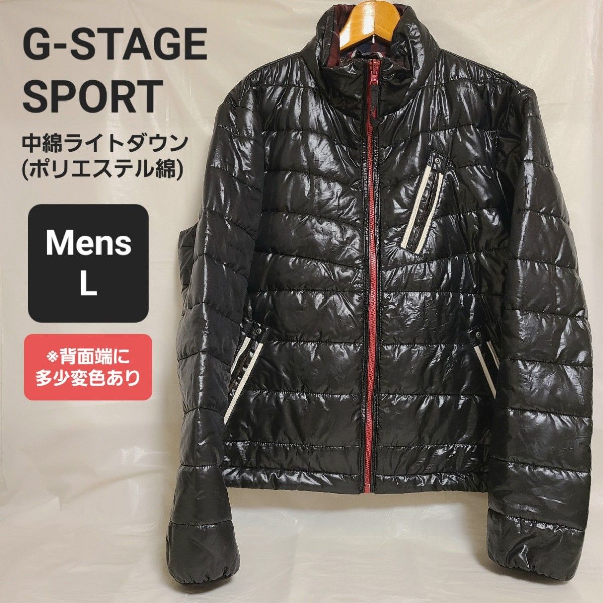 【局部有轻微变色】G-STAGE SPORT 绗缝夹克 聚酯纤维 中空棉 黑色 L 码 男士 立领 秋冬春季