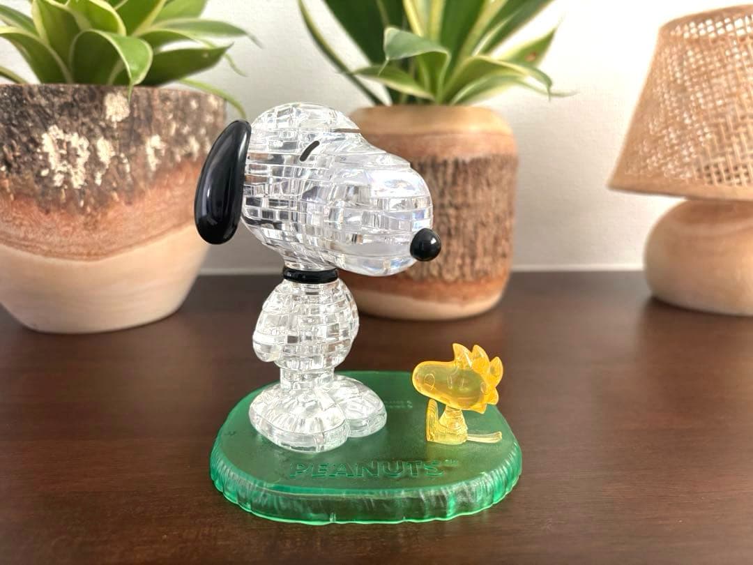 PEANUTS Snoopy Woodstock Beverly 3D Transparent Puzzle Completed