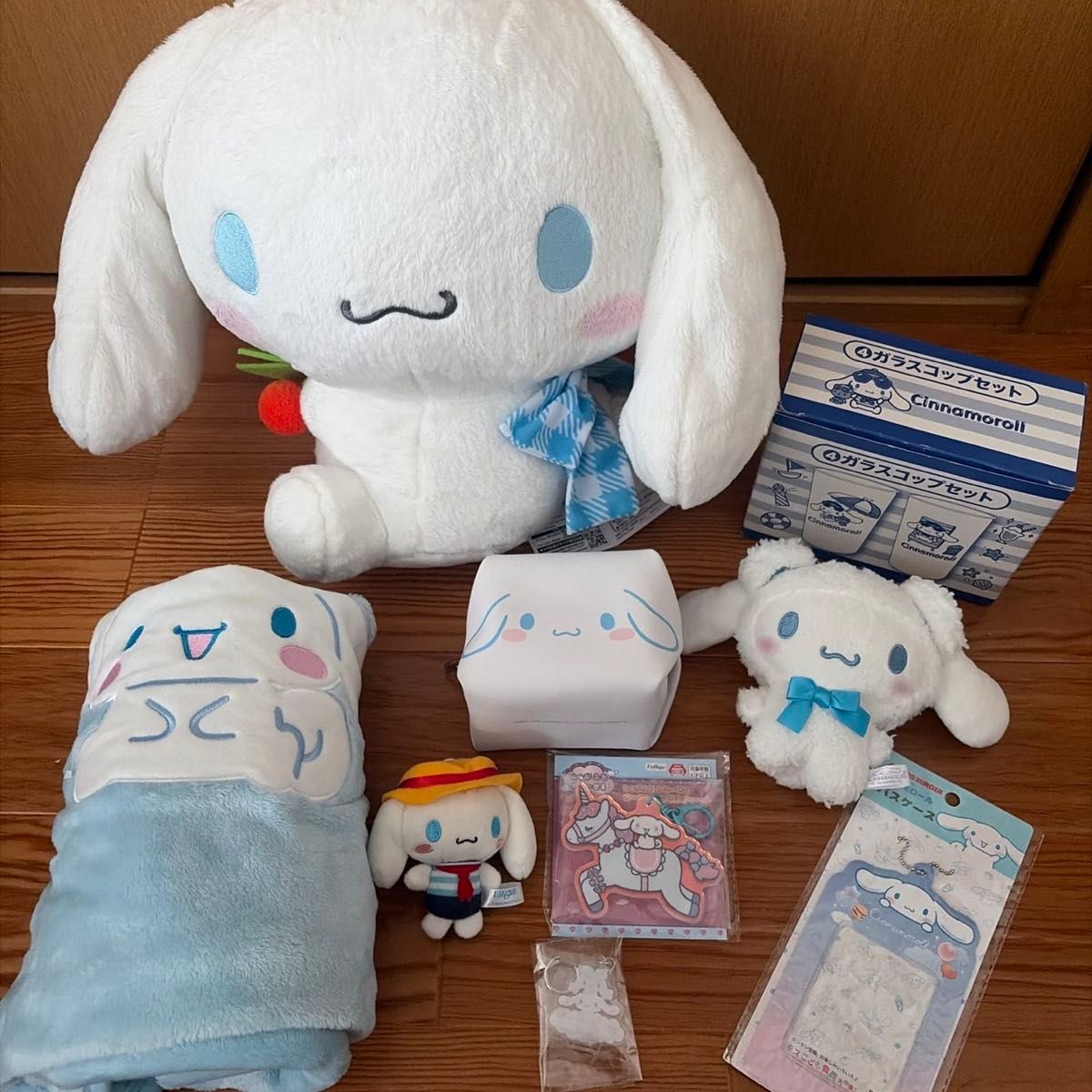 Sanrio Cinnamoroll Goods Bundle Sale: Plush Toys and Glass Cups, 9-Piece Set