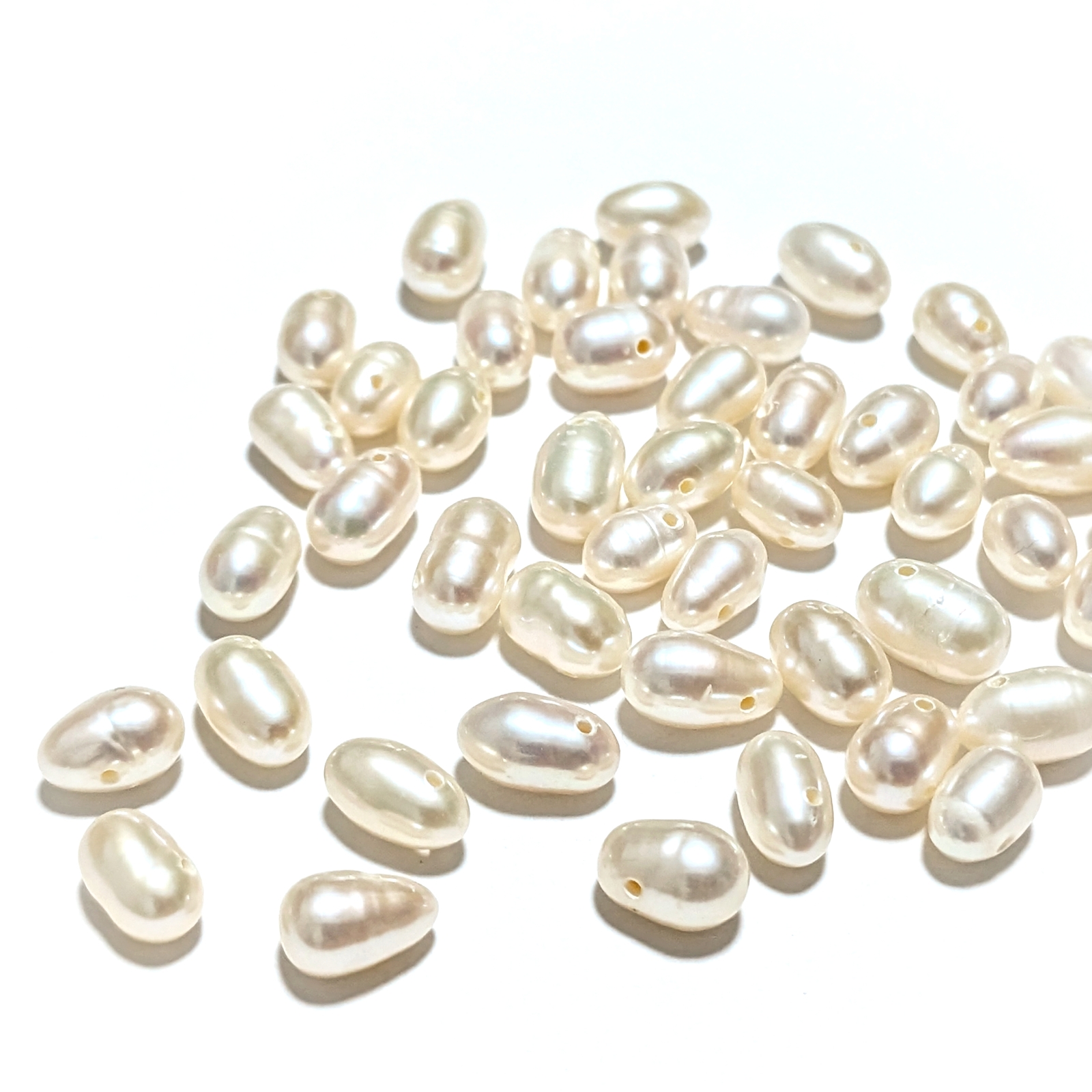 【颗粒销售】淡水珍珠超巴洛克白色约5 × 7mm 10粒套装