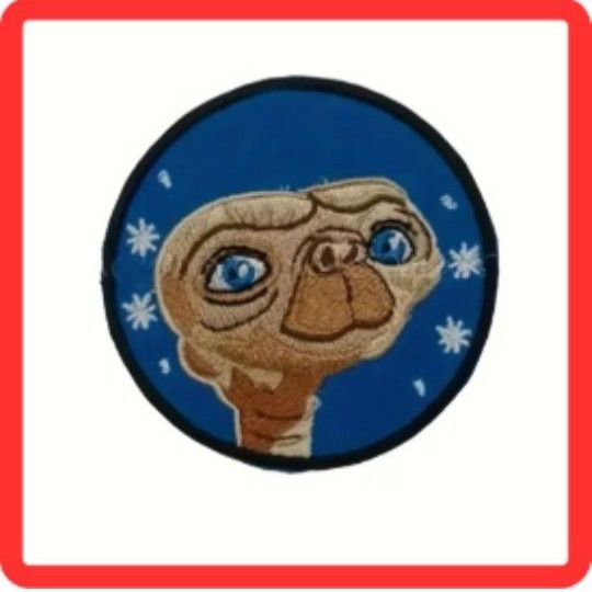 ⑩E.T.イーティー刺繍パッチ7cmワッペンハンドメイド オリジナルキモカワ