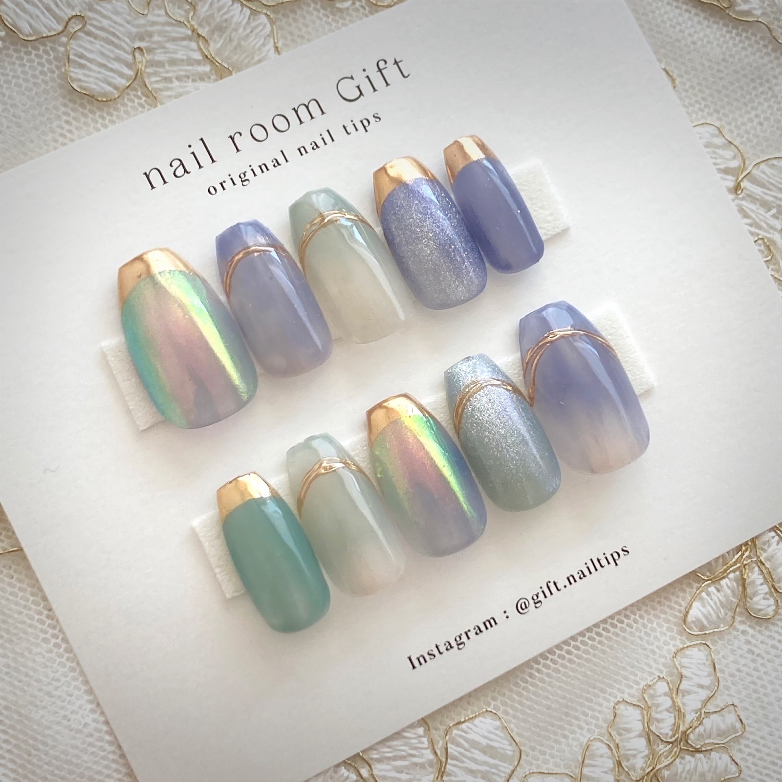 【[Restock] 💙 Nuance Mirror French Blue Nail Mirror French Nail Tip Nuance Nail Hydrangea Nail Rainy Season Nail Summer Nail Mirror Nail