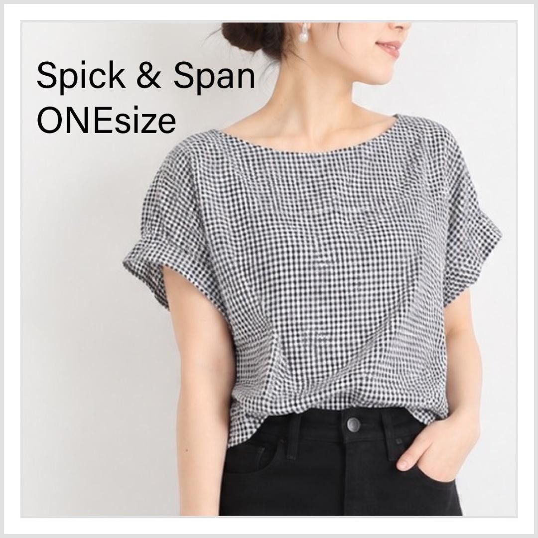 【品相极佳♪】Spick & Span 格纹褶边袖衬衫