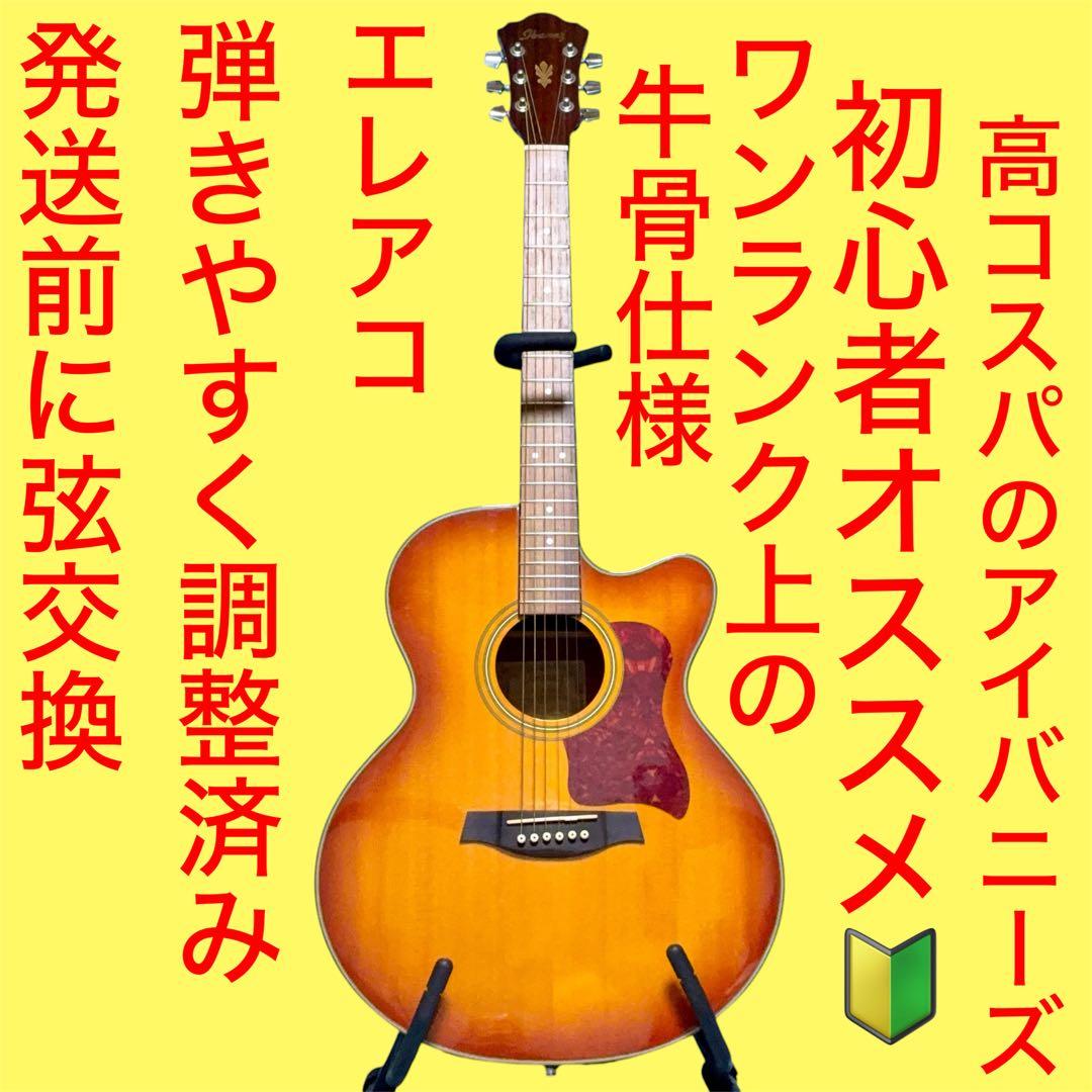 【牛骨 ☆ エレアコ】Ibanez ☆ アイバニーズ【弾き易く調整 ☆ 新品の弦】
