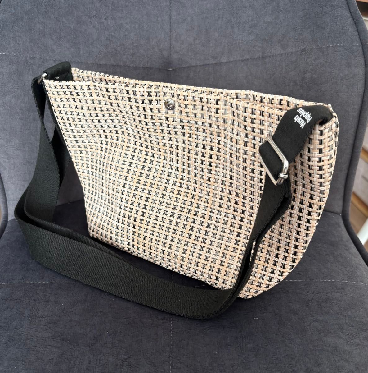 Hush Puppies Shoulder Bag, Basket-Bag Style, Beige x Black