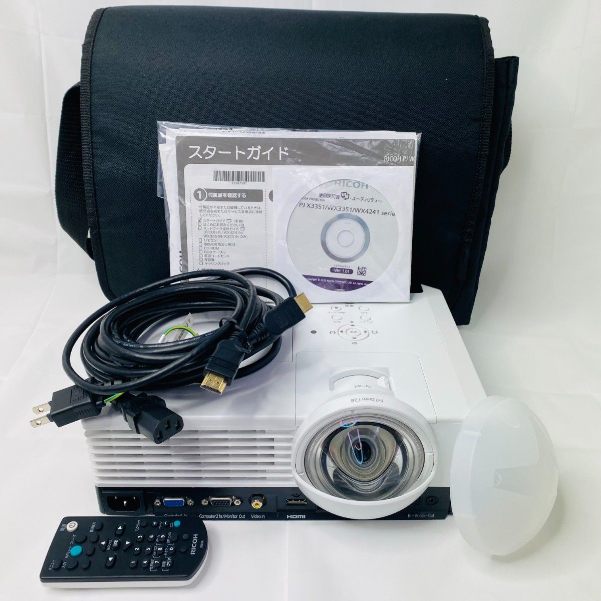 【灯泡时间45小时】RICOH PJ WX4241 超短焦投影仪 遥控器 原装包 80cm 80英寸
