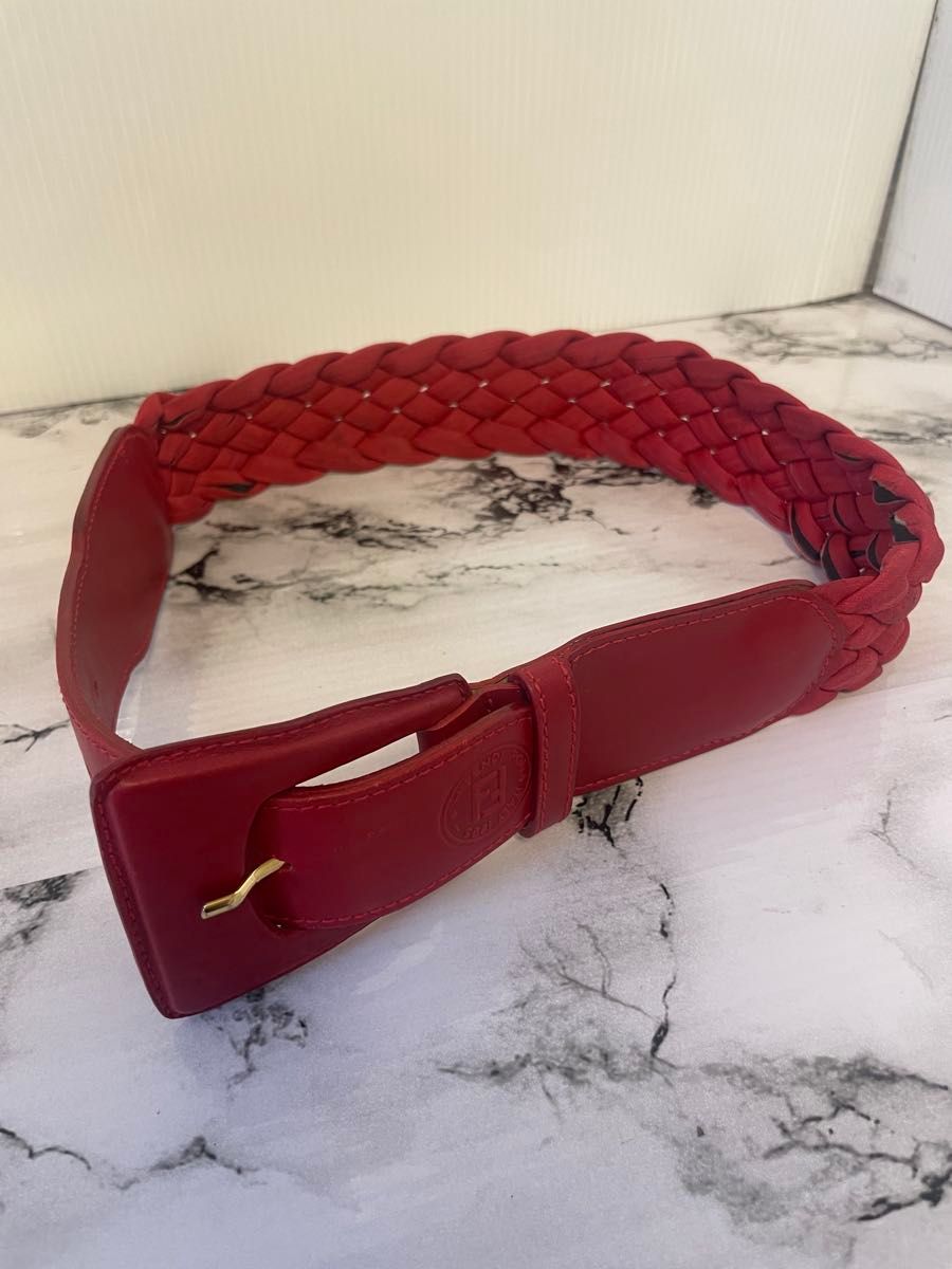 【皮革】52 fendi 芬迪 皮带 复古 编织 停产