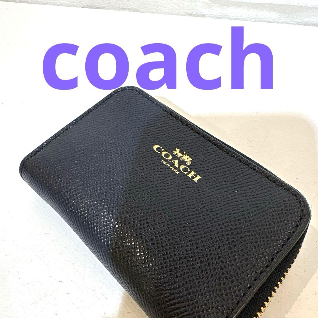 教练硬币盒回合拉链COACH奈比