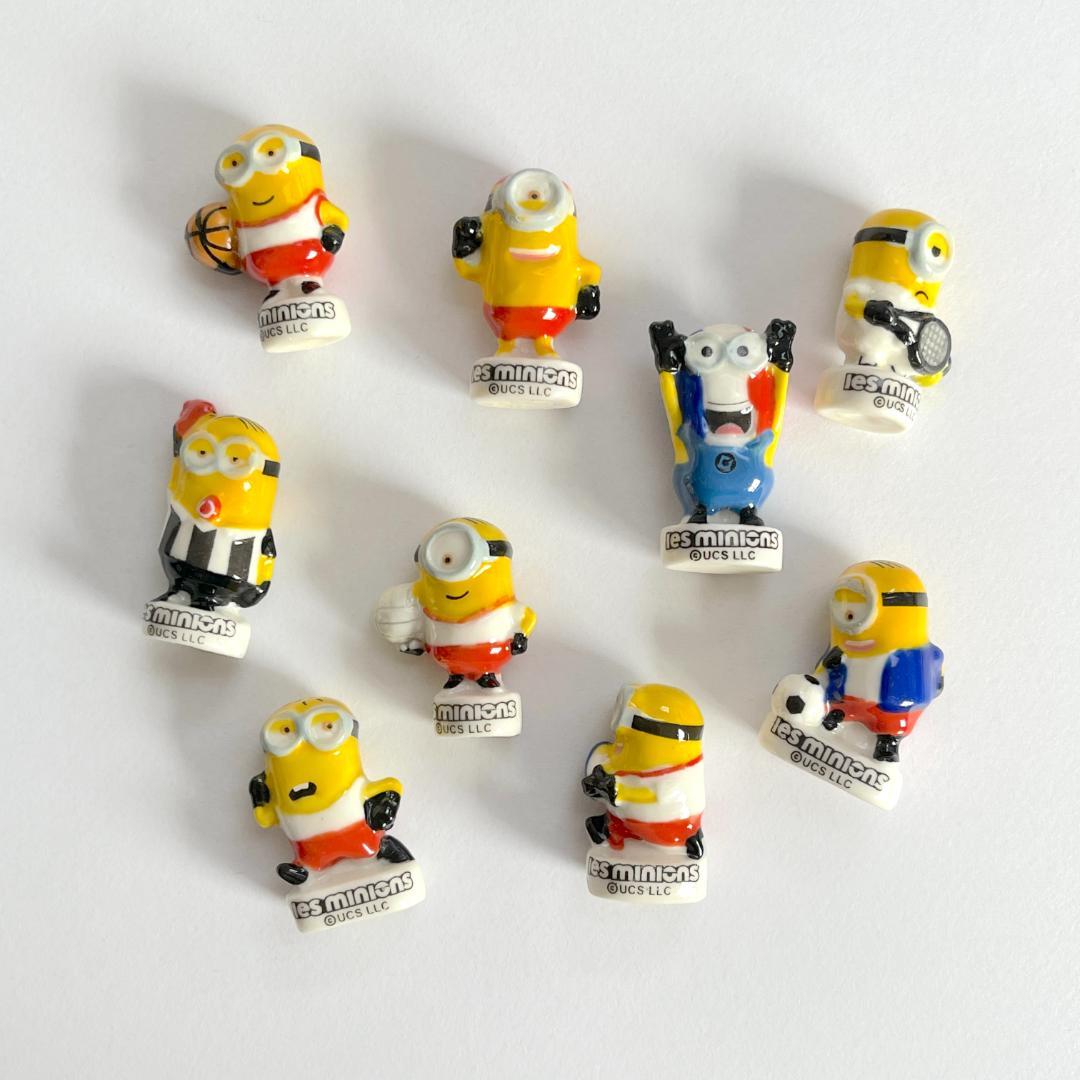 Faience Minions Playing Sports, 9 Pieces, France, Fave f-0009