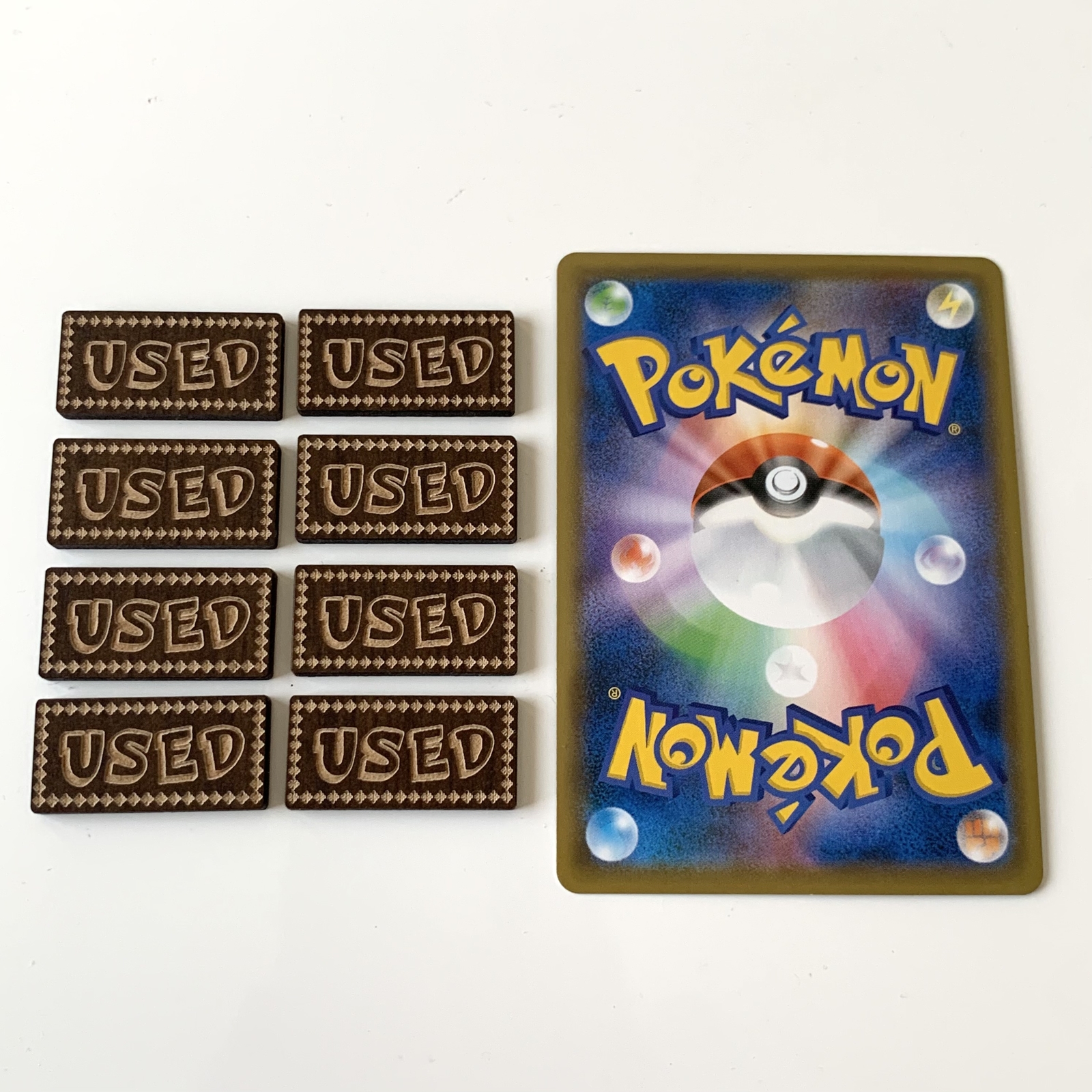 【免费送货】pokeka USED标记8点套卡游戏标记已使用的标记表游戏令牌对战用大会