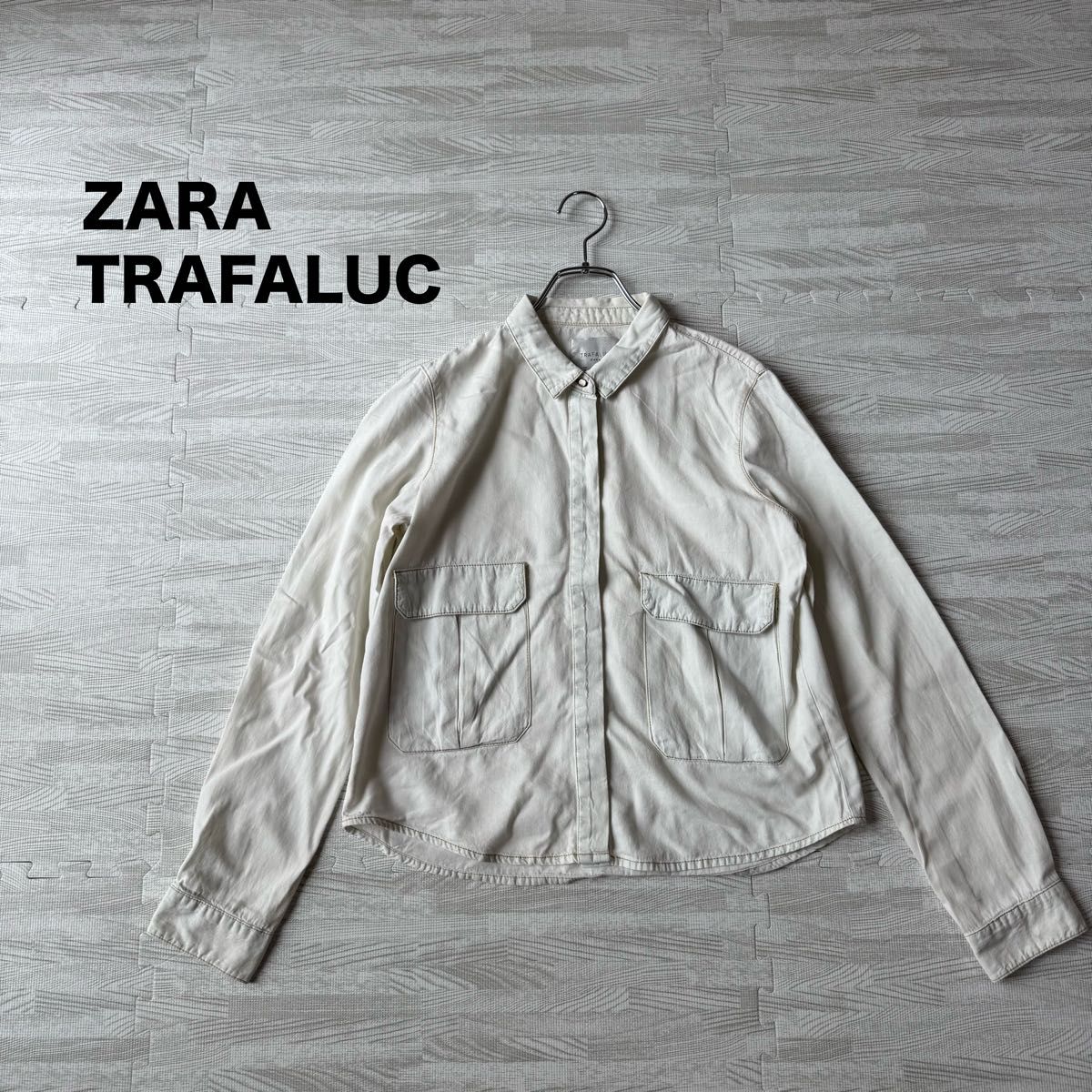 (20)ZARA 扎拉 特拉法尔加 短款 长袖 夹克 白色 S 古着