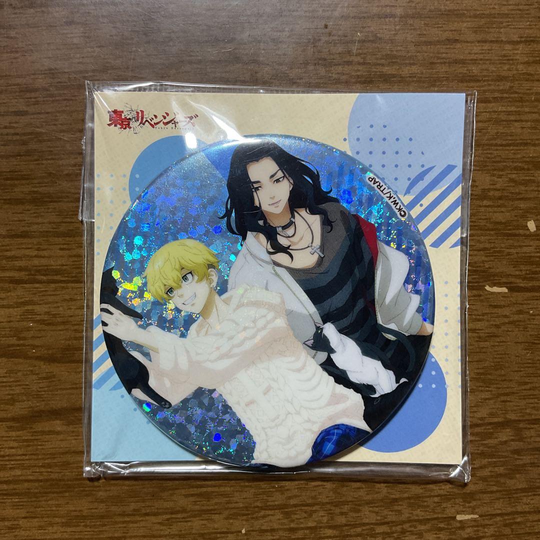 ⚠Tokyo Revengers BIG Holo Can Badge Cat Version Chiaki & Senju