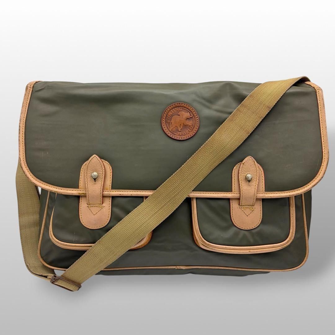 HUNTING WORLD Hunting World Shoulder Bag Bache Cross Messenger Khaki Leather