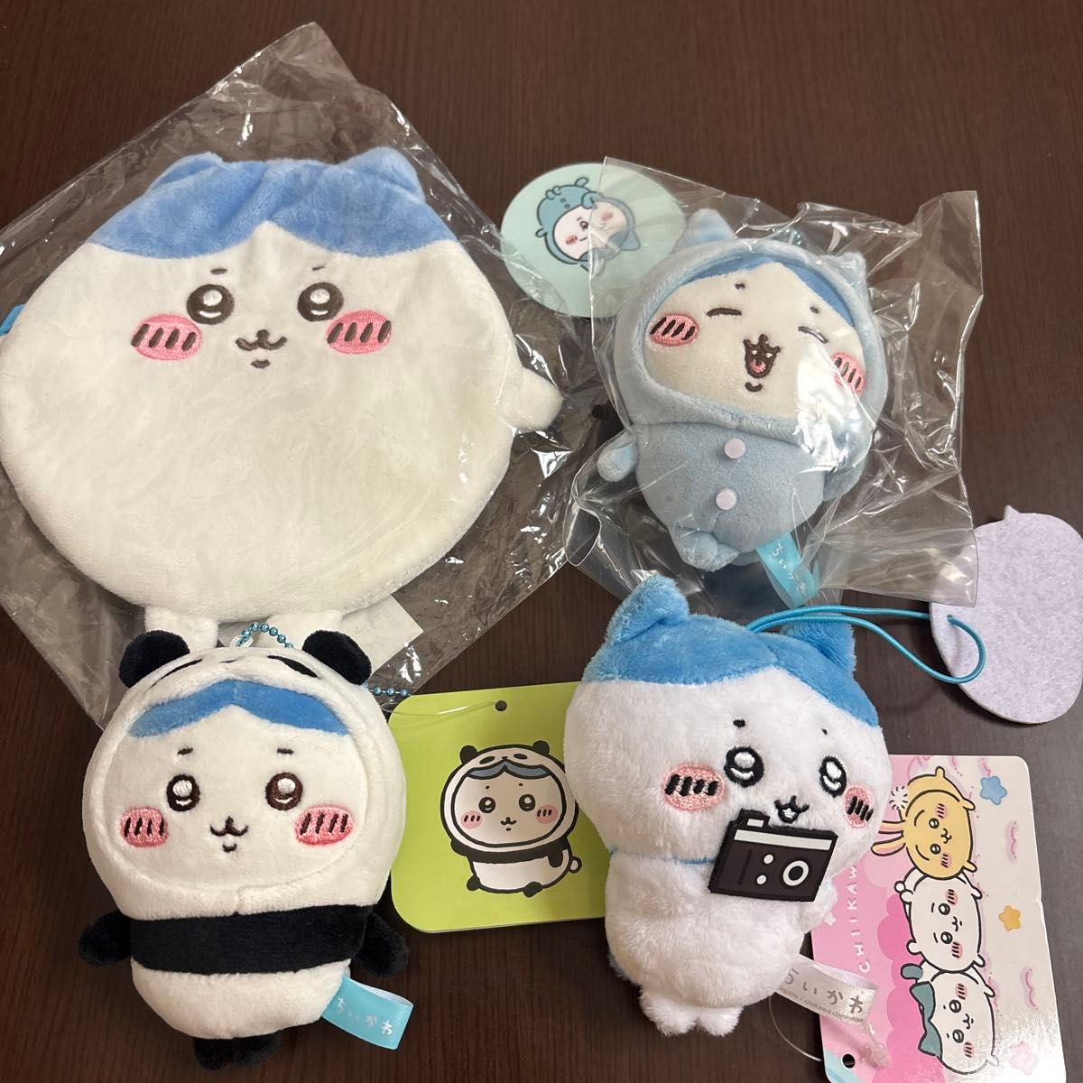 Chikawa, Hachiwari plush toy, mascot pouch, 4-piece set, sold as a bundle
