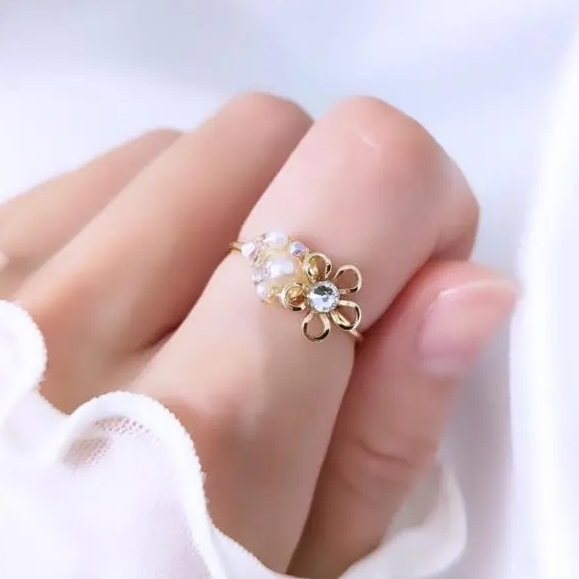 ★再版★【Gold】-小闪耀-flower花环戒指 (4)