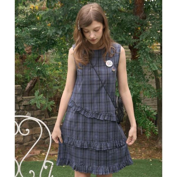 Check Sleeveless Midi One-Piece