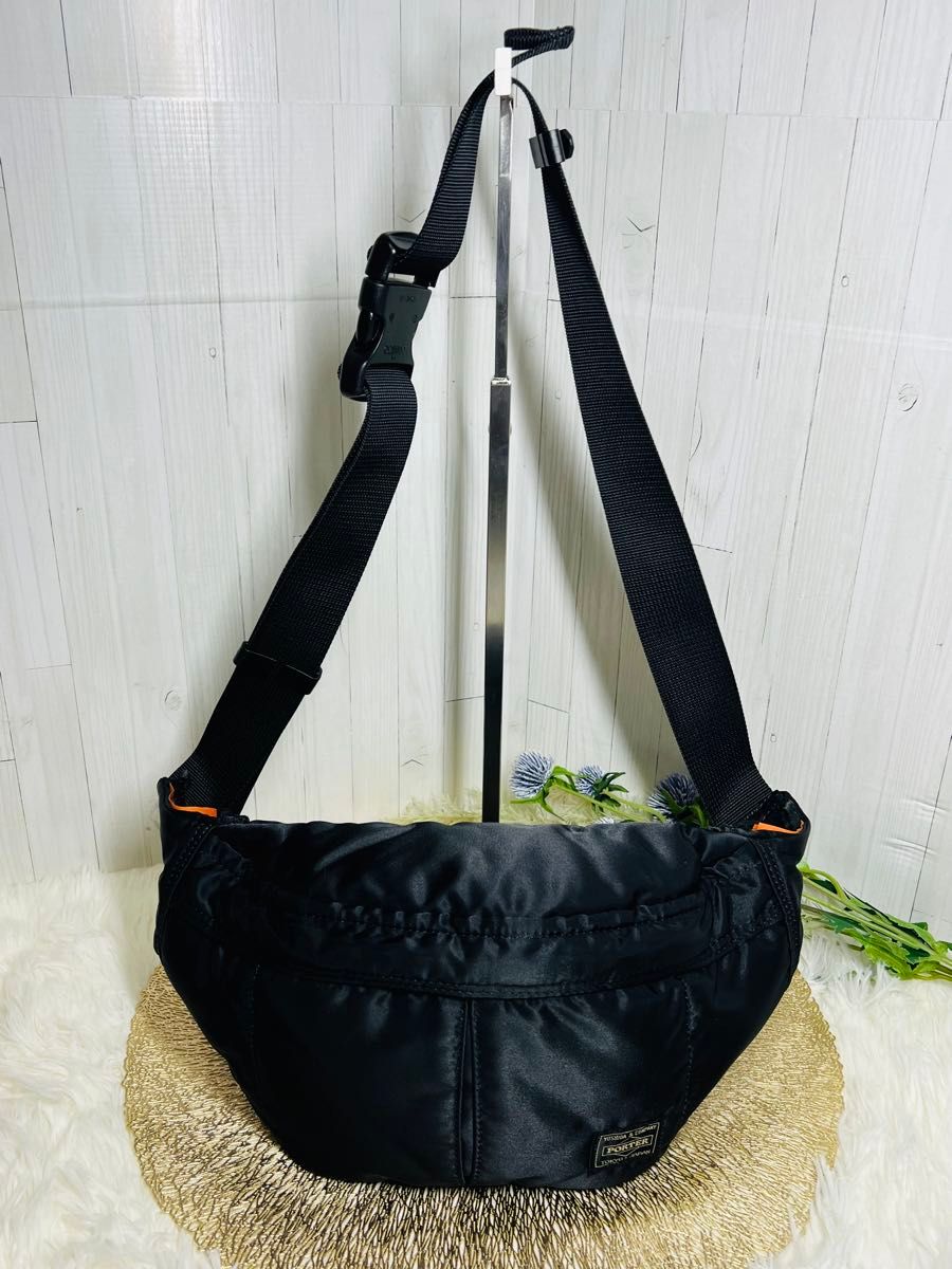 【极美品】波特 油罐手提腰包 黑色 PORTER TANKER