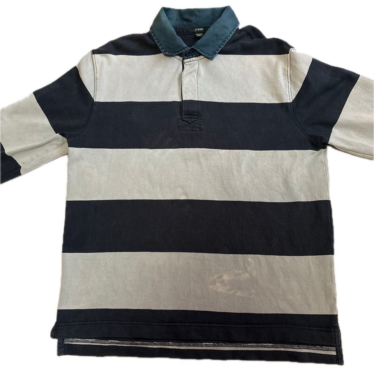 【90s】vintage J.CREW长袖衬衫橄榄球衬衫太边框绿色标签巨人标签M/相当于日本尺寸L ~